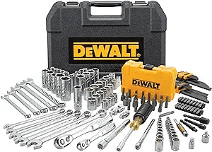 DEWALT Mechanics Tools Kit and Socket Set, 142-Piece, 1/4 & 3/8″ Drive, MM/SAE (DWMT73802) $115.69