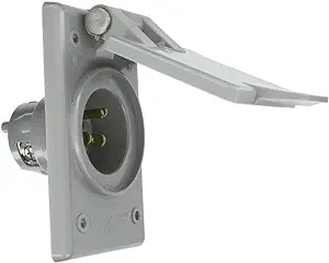 Leviton 5278-CWP Straight Blade Flanged Male Power Inlet Receptacle