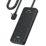 Anker Surge Protector Flat Plug Power Strip(2100J), 12 AC Outlets, 5feet Flat Extension Cord