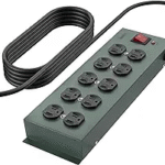 Belkin Power Strip Surge Protector – 10 AC Outlets, 15ft Heavy Duty Metal Extension Cord with Wall Mount Holes