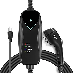 Lectron Level 1 EV Charger – ETL Certified, 110V, 15 Amp, 16 ft Extension Cord & J1772 Cable – Portable Electric Car Charger for J1772 EVs with NEMA 5-15 Plug